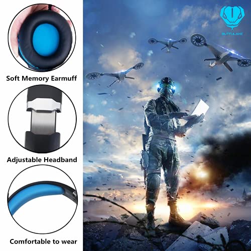 Gaming-Headset für PS4, PC, Xbox One, PS5, für Nintendo Switch, kabelgebundene Over-Ear-Kopfhörer mit Stereo-Surround-Sound, Mikrofon mit Geräuschunterdrückung, LED-Leuchten für Kinder und Erwachsene, Bild 5
