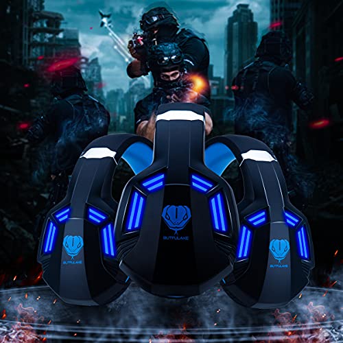 Gaming-Headset für PS4, PC, Xbox One, PS5, für Nintendo Switch, kabelgebundene Over-Ear-Kopfhörer mit Stereo-Surround-Sound, Mikrofon mit Geräuschunterdrückung, LED-Leuchten für Kinder und Erwachsene, Bild 6