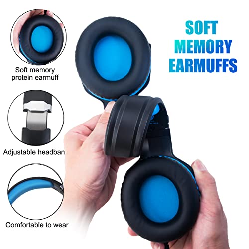 Gaming-Headset für PS4, PC, Xbox One, PS5, für Nintendo Switch, kabelgebundene Over-Ear-Kopfhörer mit Stereo-Surround-Sound, Mikrofon mit Geräuschunterdrückung, LED-Leuchten für Kinder und Erwachsene, Bild 7