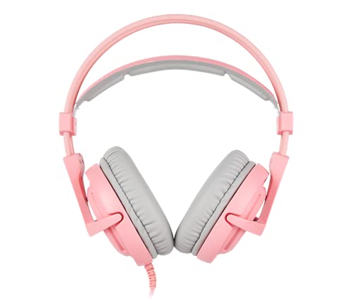 Sades A6 USB-Gaming-Headset, 7.1 Surround Sound PC, Gaming-Headset, mit Mikrofon mit Geräuschunterdrückung, LED-Lichter für Laptop, Computer und Konsolen (Rosa [Angel Edition]) Bild 3