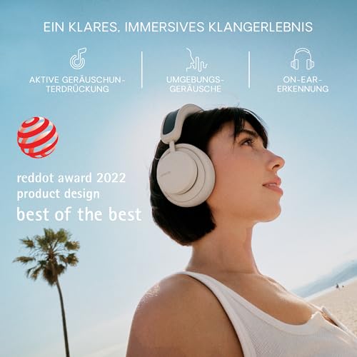 Urbanista Los Angeles Solar Over Ear Kopfhörer Bluetooth 5.0 mit Active Noise Cancelling, Kopfhörer kabellos, grenzenlose Spielzeit, ANC True Wireless Headphones mit Mikrofon, Mitternachtsschwarz Bild 3