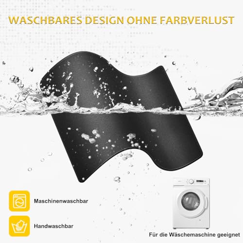 JIKIOU Mauspad, 3er-Pack, Mauspad mit genähtem Rand, rutschfeste Gummiunterseite, waschbar, mit Lycra-Tuch für Gaming, Zuhause und Büro, Schwarz Bild 6
