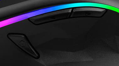 Sades Scythe Gaming-Maus mit Kabel, 4000 dpi, verstellbar, 11 RGB-Hintergrundbeleuchtung, 7 programmierbare Tasten, USB mit Sniper-Taste für Laptop, Gamer, PC, Schwarz Bild 5