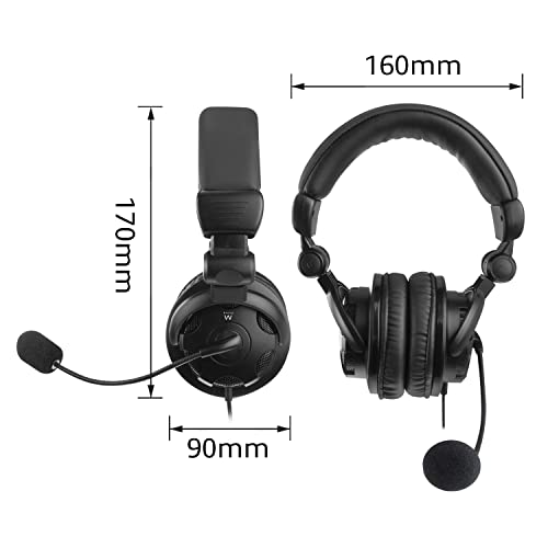 Ewent EW3564 Headset mit Stereo-Mikrofon,Stereo-Ohrhörer mit Mikrofon und Lautstärkeregler,Gaming-Headset mit kombinierter 3,5 mm Audiobuchse,für PC,Laptop,MacBook,Office,Skype,PS5,Xbox S - Schwarz Bild 3