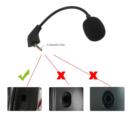 EMSea 3,5-mm-Ersatzmikrofon 16 cm Reduziert Geräusche Abnehmbar Kompatibel mit Kingston Hyper X Cloud II Cloud X Cloud Pro Silber Gaming-Headset Schwarz Bild 4