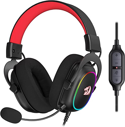 Redragon H510 Zeus Gaming-Headset mit Kabel - 7.1 Surround-Sound - Bezug aus atmungsaktivem Stoff - 53MM-Treiber - Abnehmbares Mikrofon - Immersionskopfhörer für PC/PS4/Xbox One/NS (Schwarz-RGB) Bild 1