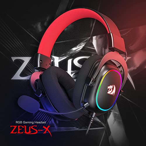 Redragon H510 Zeus Gaming-Headset mit Kabel - 7.1 Surround-Sound - Bezug aus atmungsaktivem Stoff - 53MM-Treiber - Abnehmbares Mikrofon - Immersionskopfhörer für PC/PS4/Xbox One/NS (Schwarz-RGB) Bild 2