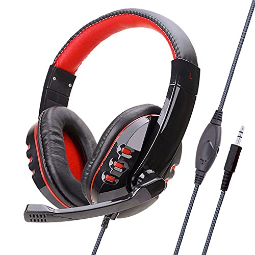 Gaming-Headset, Headset mit Stereo-Surround-Sound, singendes Headset, Gamer, Stereo, kabelgebunden, On-Ear-Geräuschunterdrückung, Headset mit Mikrofon (Farbe: Rot) Bild 1