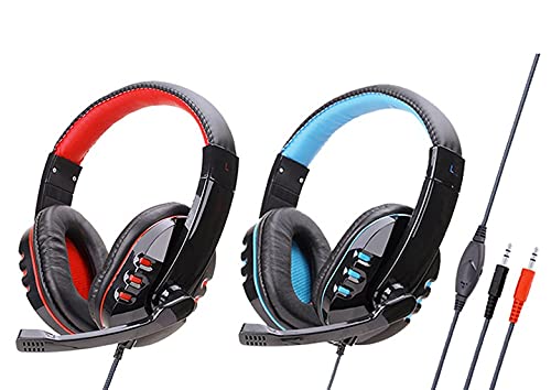 Gaming-Headset, Headset mit Stereo-Surround-Sound, singendes Headset, Gamer, Stereo, kabelgebunden, On-Ear-Geräuschunterdrückung, Headset mit Mikrofon (Farbe: Rot) Bild 3