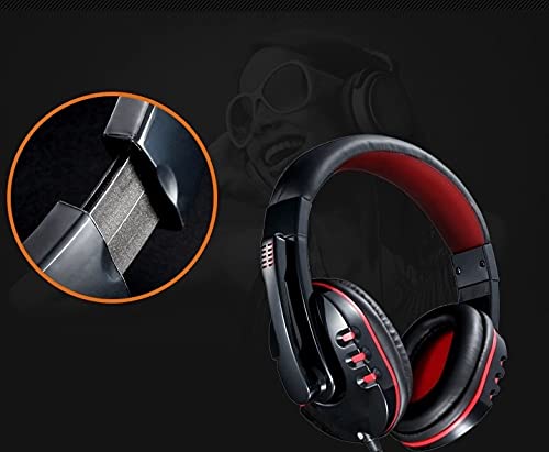 Gaming-Headset, Headset mit Stereo-Surround-Sound, singendes Headset, Gamer, Stereo, kabelgebunden, On-Ear-Geräuschunterdrückung, Headset mit Mikrofon (Farbe: Rot) Bild 4