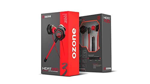 Ozone In-Ear Gaming Heat X30 Kopfhörer -OZHEATX30 - Stereo-Sound-Kopfhörer, integriertes Mikrofon, Fernbedienung, Freisprechanrufe empfangen, abnehmbares Gaming-Mikrofon, Schwarz Bild 7