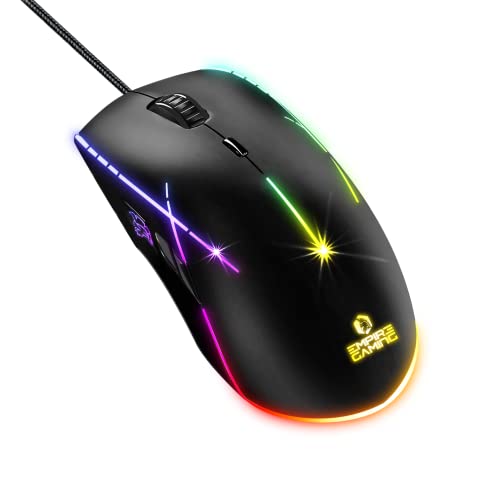 EMPIRE GAMING - X-Blades Gamer-Maus kabelgebunden - beidhändig - LED-RGB-hintergrundbeleuchtet - ergonomisch - 6400 DPI 1000 Hz – 7 programmierbare Tasten - einschließlich Software Bild 1