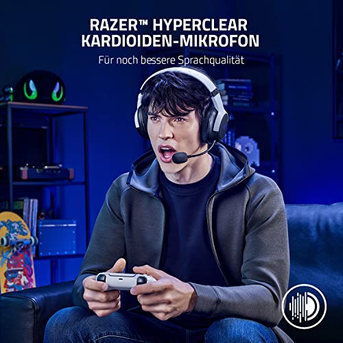 Razer Kaira für PlayStation - Kabelloses Dual-Headset für PS5 (Triforce Titanium 50-mm-Treiber, HyperClear Mikrofon mit Nierencharakteristik, SmartSwitch, FlowKnit Memory Foam) Schwarz-Weiß Bild 3