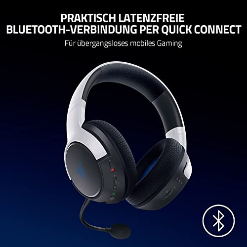 Razer Kaira für PlayStation - Kabelloses Dual-Headset für PS5 (Triforce Titanium 50-mm-Treiber, HyperClear Mikrofon mit Nierencharakteristik, SmartSwitch, FlowKnit Memory Foam) Schwarz-Weiß Bild 5