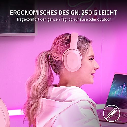 Razer Barracuda X - Kabelloses Multiplattform-Gaming- und Mobil-Headset (Kabellose USB-C-Multiplattform-Konnektivität, 250 g Ergonomisches Design, 40-mm-Treiber, 20 Stunden Akkulaufzeit) Quartz Pink Bild 4