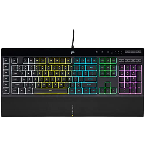 Corsair K55 RGB PRO Kabelgebundene Membran-Gaming-Tastatur (Dynamische Hintergrundbeleuchtung) QWERTZ, Schwarz & Ironclaw RGB Optisch FPS/MOBA Gaming Maus (18.000DPI Optischer Sensor) Schwarz Bild 2