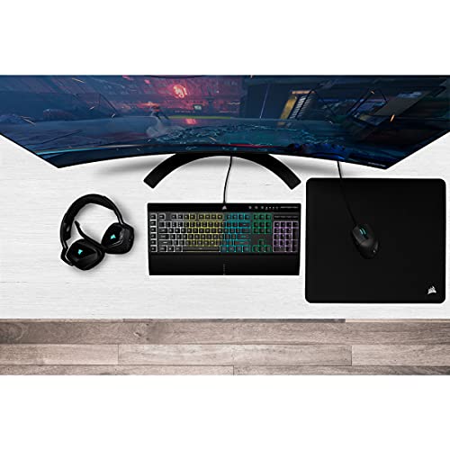 Corsair K55 RGB PRO Kabelgebundene Membran-Gaming-Tastatur (Dynamische Hintergrundbeleuchtung) QWERTZ, Schwarz & Ironclaw RGB Optisch FPS/MOBA Gaming Maus (18.000DPI Optischer Sensor) Schwarz Bild 3