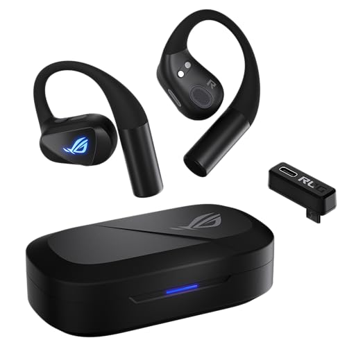 ASUS ROG Cetra Open Wireless Gaming-Headset (2,4 GHz und BT, ROG SpeedNova, 14,2 mm DLC-beschichtete Membrantreiber, IA-Geräuschunterdrückung, 16 Stunden Wiedergabe, IPX5), Schwarz Bild 1