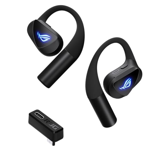 ASUS ROG Cetra Open Wireless Gaming-Headset (2,4 GHz und BT, ROG SpeedNova, 14,2 mm DLC-beschichtete Membrantreiber, IA-Geräuschunterdrückung, 16 Stunden Wiedergabe, IPX5), Schwarz Bild 3