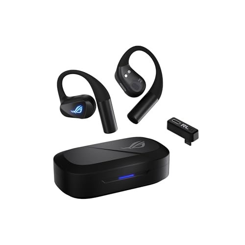 ASUS ROG Cetra Open Wireless Gaming-Headset (2,4 GHz und BT, ROG SpeedNova, 14,2 mm DLC-beschichtete Membrantreiber, IA-Geräuschunterdrückung, 16 Stunden Wiedergabe, IPX5), Schwarz Bild 4