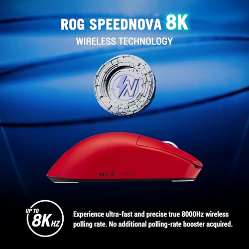 ASUS ROG Harpe II Ace Lava Red Wireless Gaming Maus (48 Gramm, semisymmetrische Esport Mouse, ROG AimPoint Pro 42.000 DPI, ROG Optical Micro Switches, 8.000Hz SpeedNova 8K Wireless-Technologie, Rot) Bild 6