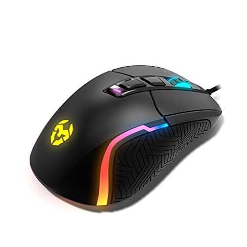 KROM KICK - Gaming-Maus, RGB Rainbow, PixArt 3327 optischer Sensor bis zu 12000 DPI, 6 DPI-Stufen (800-6200), erweiterte Software, schwarz Bild 1