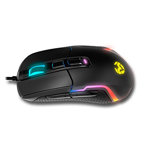 KROM KICK - Gaming-Maus, RGB Rainbow, PixArt 3327 optischer Sensor bis zu 12000 DPI, 6 DPI-Stufen (800-6200), erweiterte Software, schwarz Bild 4