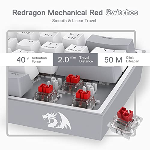 Redragon K617 60% QWERTY RGB-Gaming-Tastatur, 61 Tasten Kompakte Mechanische Tastatur Bild 5