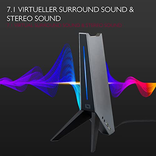 Lioncast® RGB Gaming Headset Halterung - Stilvoller Headset Ständer mit RGB Beleuchtung - Robuster Kopfhörer Ständer für Gaming Zubehör - Praktische Headsethalterung für PC Gamer Bild 4