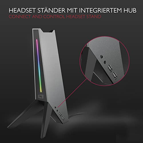 Lioncast® RGB Gaming Headset Halterung - Stilvoller Headset Ständer mit RGB Beleuchtung - Robuster Kopfhörer Ständer für Gaming Zubehör - Praktische Headsethalterung für PC Gamer Bild 5