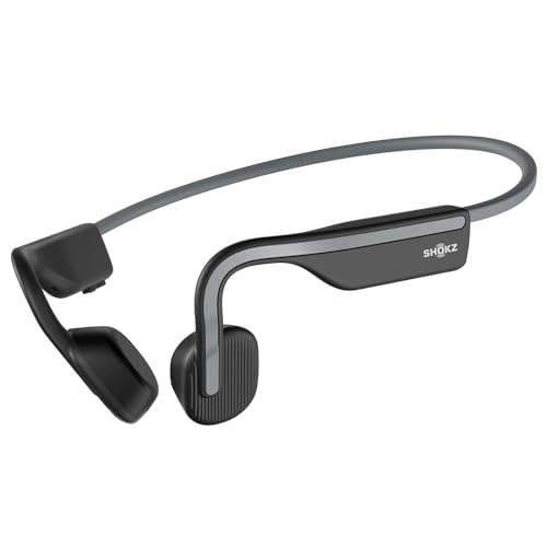 SHOKZ OpenMove Knochenleitungs-Kopfhörer, Open-Ear Wireless Bluetooth 5.1 Kopfhörer mit klarem Sound, 6 Stunden Akkulaufzeit, leicht 29g, schweißfest IP55, Umgebung hören, für Lauf-Workouts, Grau Bild 4