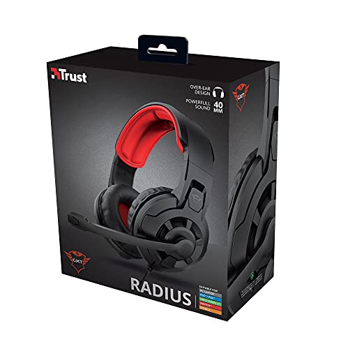 Trust Gaming GXT 411 Radius Gaming-Headset für PC, PS5, PS4, Xbox, Nintendo Switch, Mobile, Over Ear, 3.5mm Klinke, Lautstärkeregler, Einstellbaren Mikrofon - Schwarz Bild 7