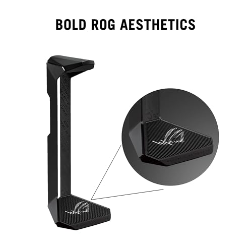 ASUS ROG Throne II Core Gaming-Headset-Ständer (Rahmen aus Aluminiumlegierung, Rutschfester Standfuß, ROG-Muster, silbernes ROG-Logo, schwarz) Bild 4
