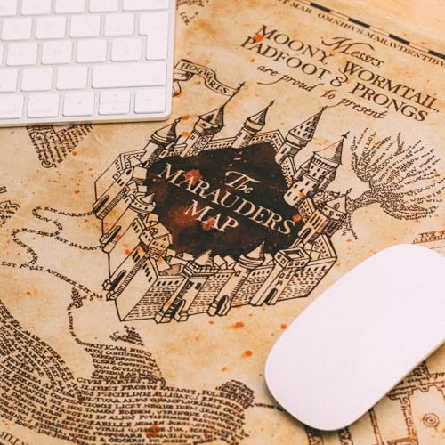 Grupo Erik Gaming Mauspad Harry Potter Fanartikel Geschenke - Karte des Rumtreibers Mousepad XXL 80 x 35 cm Mauspad Gaming - rutschfeste Unterseite, Wasserabweisend und verstärkte Kanten Bild 5