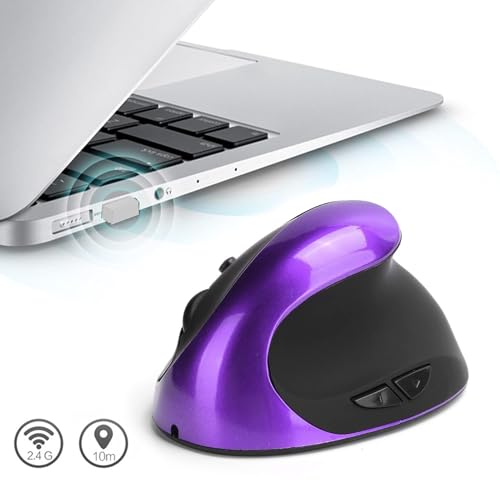 Ergonomische Maus, 6 Tasten Optische Vertikale Maus Kabellose Ergonomische Büro Gaming computermaus 1600DPI Rechte Hand Stille Maus 2.4Ghz Optische Maus mit USB Ladekabel für Laptop Desktop PC Bild 3