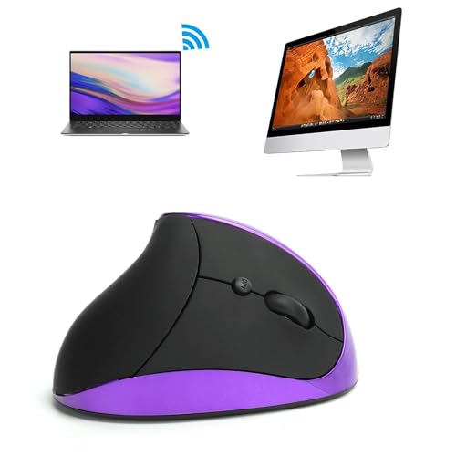 Ergonomische Maus, 6 Tasten Optische Vertikale Maus Kabellose Ergonomische Büro Gaming computermaus 1600DPI Rechte Hand Stille Maus 2.4Ghz Optische Maus mit USB Ladekabel für Laptop Desktop PC Bild 4
