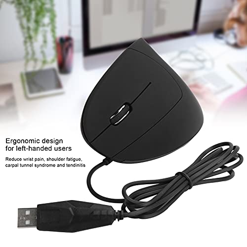 Agatige Ergonomische Maus für Linke Hand, Kabelgebundene Vertikale Maus 1600DPI 3-stufige Einstellung 6 Schlüssel Optische Gaming Maus Kompatibel mit Win8/10/11 für Büro Home Office Langzeitarbeit Bild 4
