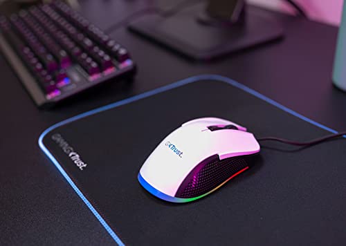 Trust Gaming GXT 922W Ybar Gaming Maus mit RGB LED-Beleuchtung, 200-7200 DPI, USB Kabel 2,1 m, Erweiterte Software, PC Maus mit 6 Programmierbare Tasten für Computer und Laptop - Weiß Bild 7