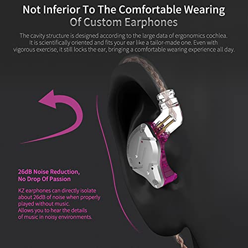 KZ ZS10 Pro 4BA+1DD Bass Drive In-Ear-Kopfhörer,HiFi-Stereo-Ohrhörer,schweißfest,Sport-Kopfhörer,geräuschisolierende Monitore für Musiker,DJ-Kopfhörer,2-poliges abnehmbares Kabel-Schwarz Kein Mikrofon Bild 7