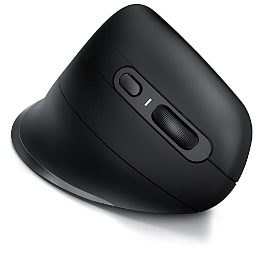 CSL - kabellose Maus Vertikal Funk 2.4 GHz - Neues Modell - USB Vertical Mouse – ergonomisches Design - Vorbeugung gegen Mausarm - Wireless Funkmaus 2,4 GHz mit 1000-2400 DPI - PC und MAC schwarz Bild 2