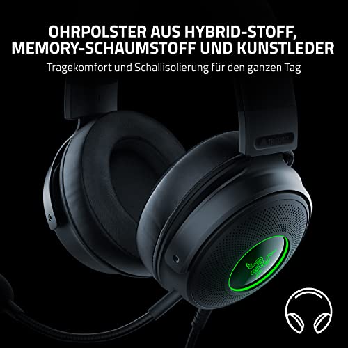 Razer Kraken V3 - Kabelgebundenes USB Gaming Headset Chroma RGB (Triforce 50mm Treiber, THX Spatial Audio, HyperClear Cardioid Mic, Chroma RGB) Schwarz Bild 6