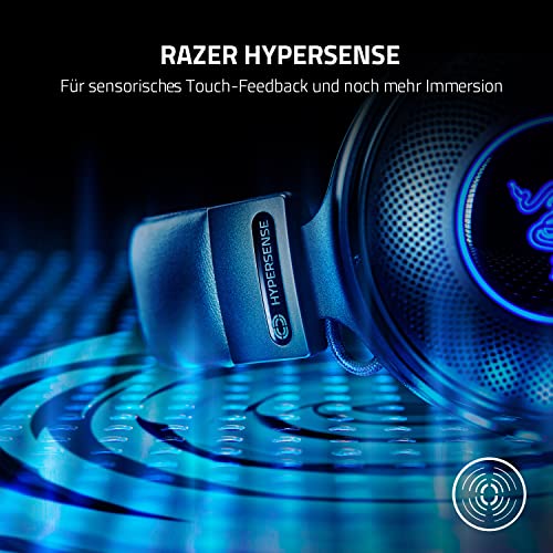 Razer Kraken V3 Hypersense - Kabelgebundenes USB-Gaming-Headset mit haptischer Technologie (TriForce Titanium 50mm-Treiber, THX Spatial Audio, abnehmbares HyperClear Cardioid-Mikrofon) Schwarz Bild 2