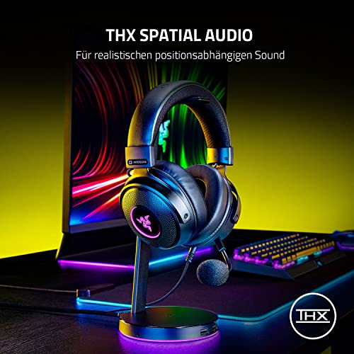Razer Kraken V3 Hypersense - Kabelgebundenes USB-Gaming-Headset mit haptischer Technologie (TriForce Titanium 50mm-Treiber, THX Spatial Audio, abnehmbares HyperClear Cardioid-Mikrofon) Schwarz Bild 4
