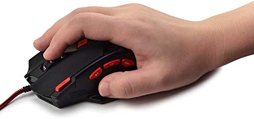 zelotes Gaming Maus,9200 DPI, 8 Programmierbare Tasten,8 Gewichtsblöcke,Multi-Modi LED,Ergonomische Design mit Kabel,PC Gamer Maus für Laptop,Computer,Mac (Schwarz) Bild 6
