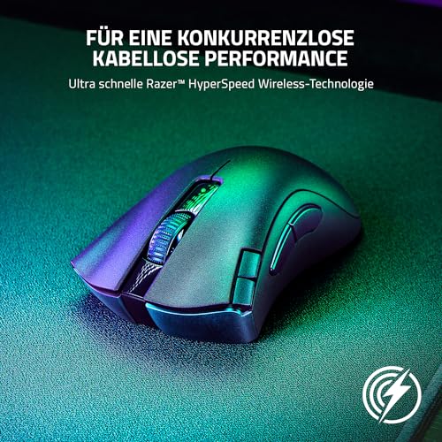 Razer DeathAdder V2 X Hyperspeed - Ergonomische Wireless Gaming Maus für PC / Mac (Mechanische Schalter, Hyperspeed Wireless Technologie, Optischer Sensor) Schwarz Bild 4