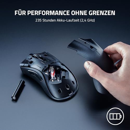 Razer DeathAdder V2 X Hyperspeed - Ergonomische Wireless Gaming Maus für PC / Mac (Mechanische Schalter, Hyperspeed Wireless Technologie, Optischer Sensor) Schwarz Bild 5