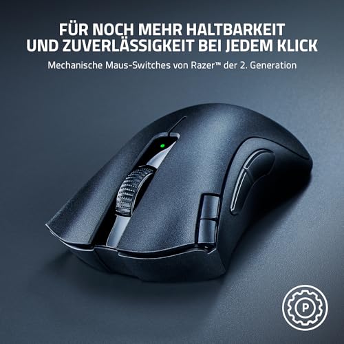 Razer DeathAdder V2 X Hyperspeed - Ergonomische Wireless Gaming Maus für PC / Mac (Mechanische Schalter, Hyperspeed Wireless Technologie, Optischer Sensor) Schwarz Bild 6