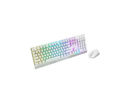 MSI Vigor GK30 Combo White FR Gaming-Tastatur + Maus, AZERTY-Tastatur in voller Größe und Maus Clutch GM11, kabelgebunden, RGB Mystic Light, Weiß Bild 2