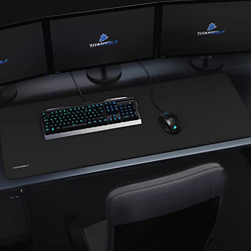 TITANWOLF - Übergröße Mauspad Gaming 1000x400mm - XXXL Mousepad groß mit Motiv - Tischunterlage Large Size - verbessert Präzision und Geschwindigkeit - XXL - schwarz Bild 5