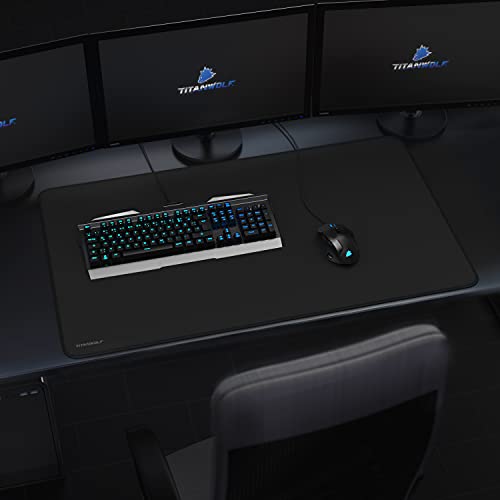 TITANWOLF - Übergröße Mauspad Gaming 1000x600mm - XXXL Mousepad groß mit Motiv - Tischunterlage Large Size - verbessert Präzision und Geschwindigkeit - XXL - schwarz Bild 5